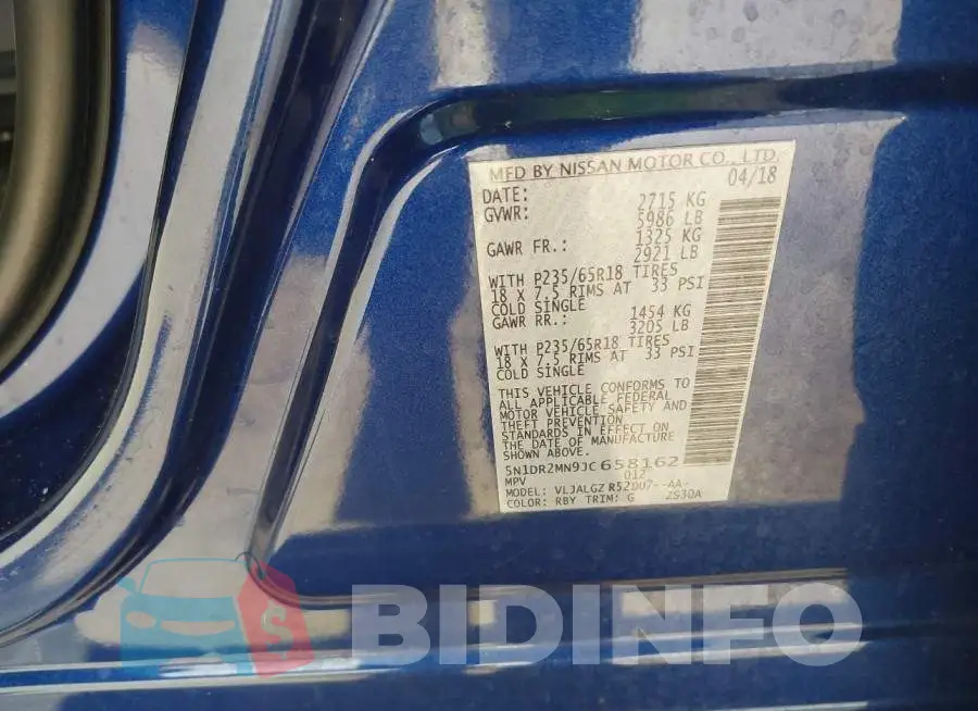 5N1DR2MN9JC658162 Photo# 9