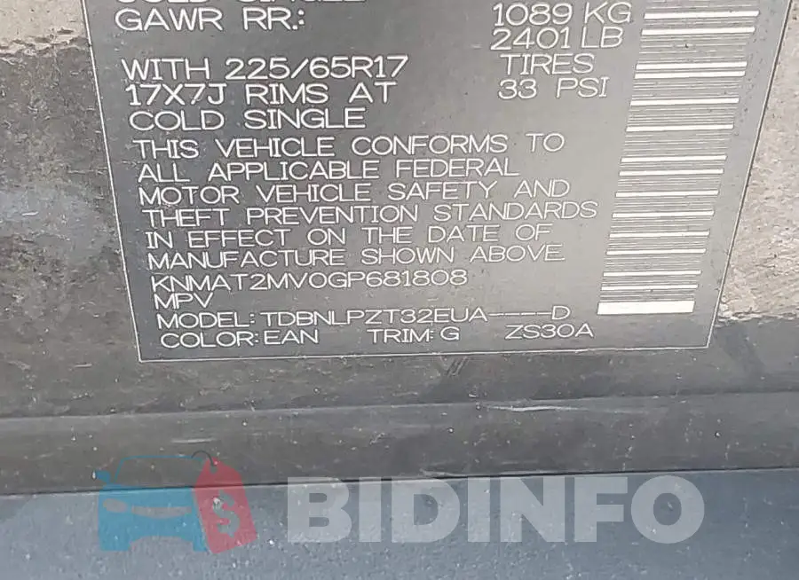 KNMAT2MV0GP681808 Photo# 9
