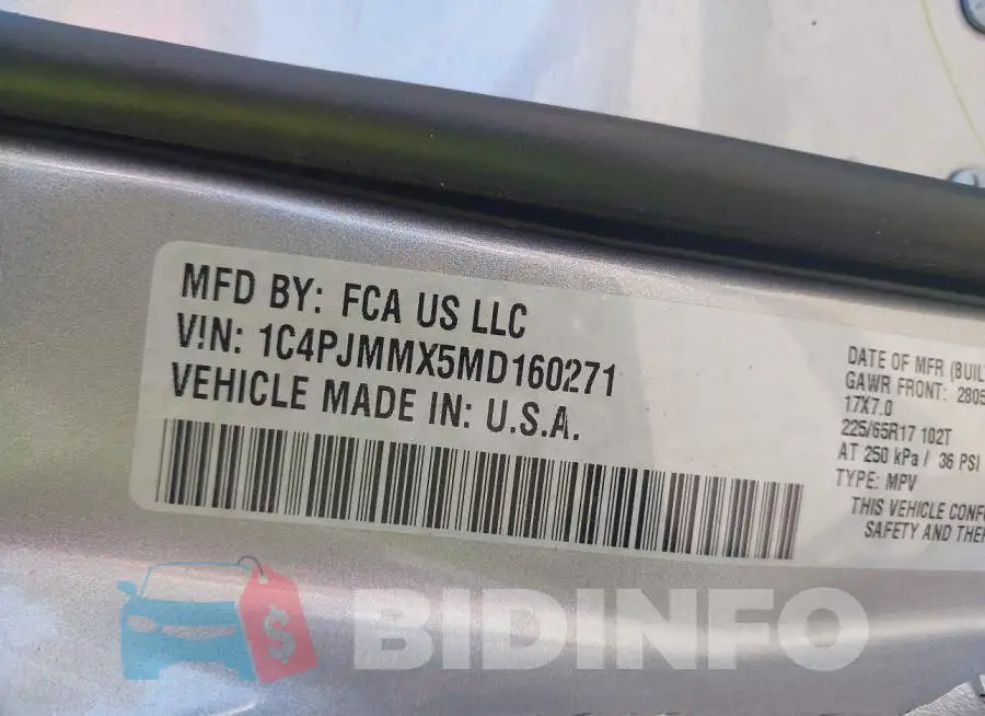 1C4PJMMX5MD160271 Photo# 9
