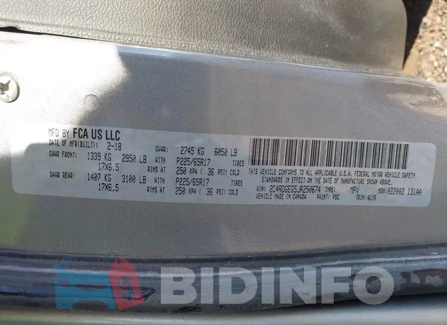 2C4RDGEG5JR250674 Photo# 9