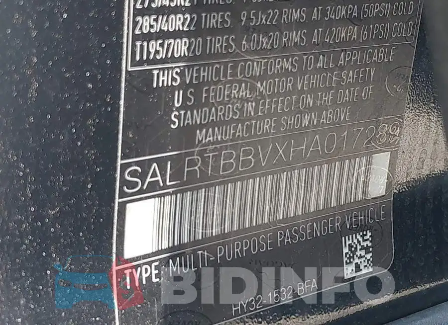 SALRTBBVXHA017289 Photo# 9