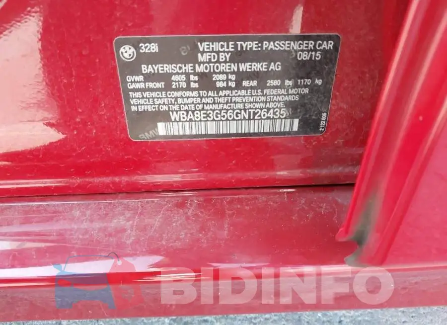 WBA8E3G56GNT26435 Photo# 9