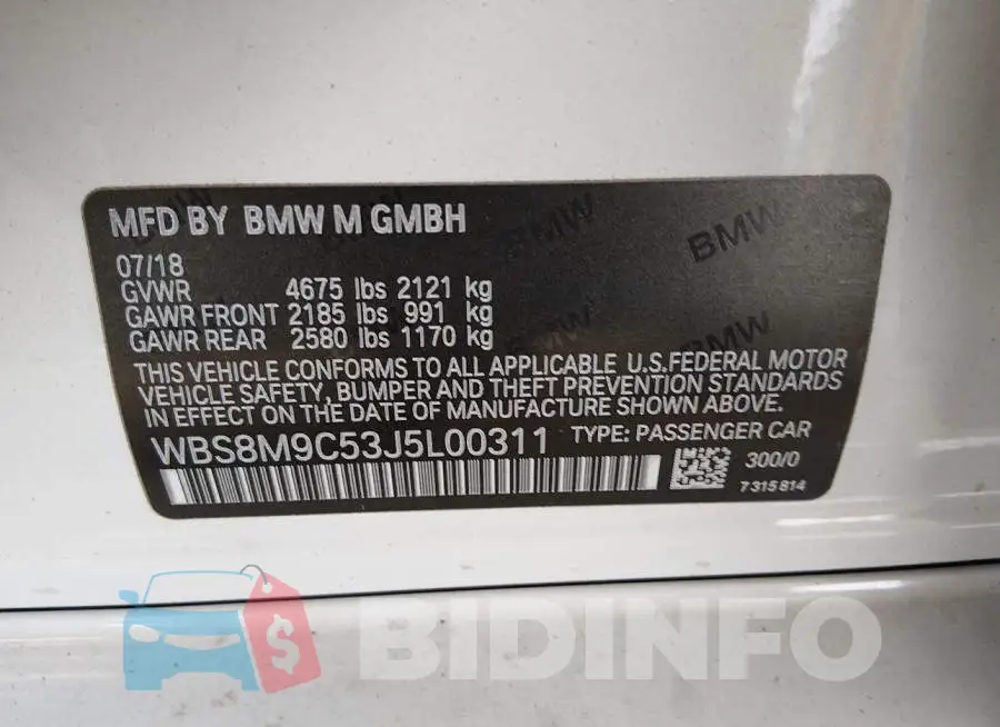 WBS8M9C53J5L00311 Photo# 9