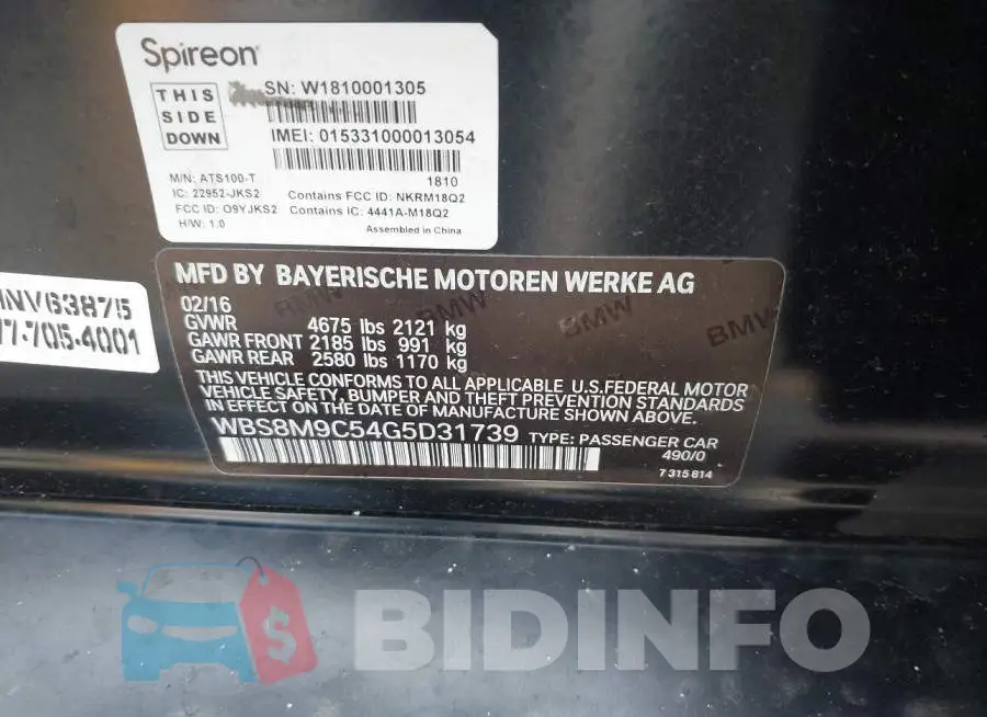 WBS8M9C54G5D31739 Photo# 9