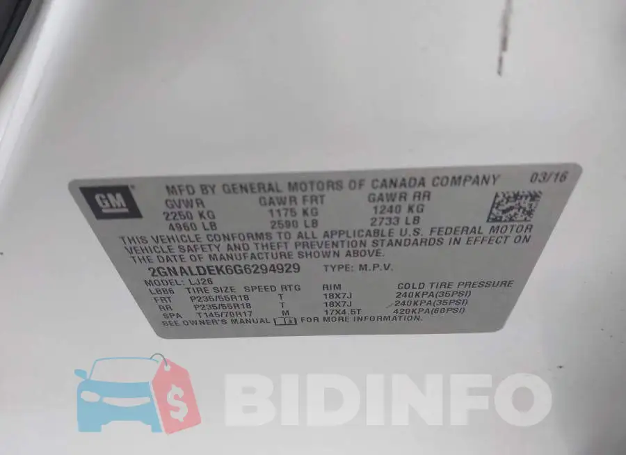 2GNALDEK6G6294929 Photo# 9