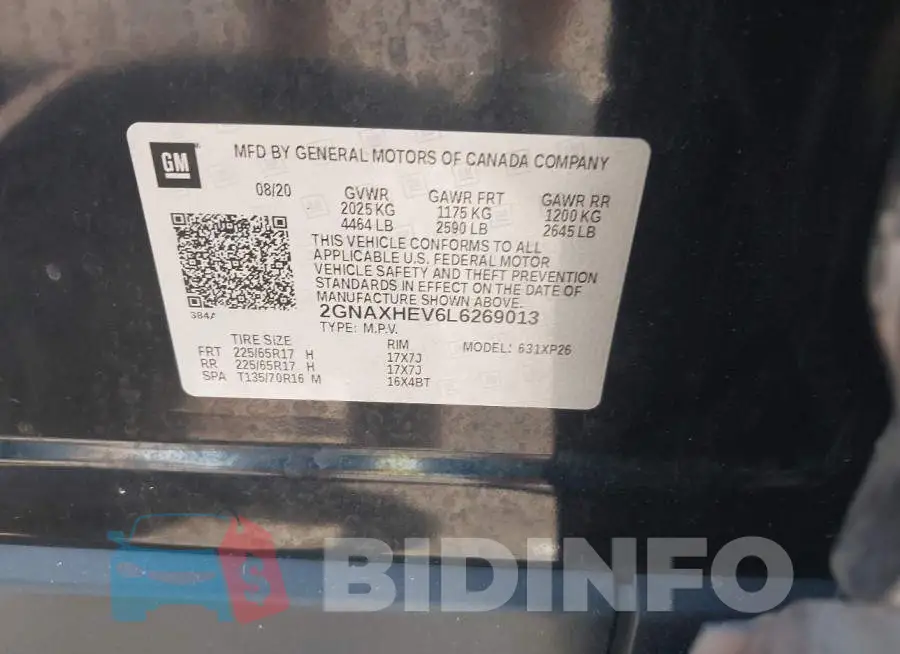 2GNAXHEV6L6269013 Photo# 9