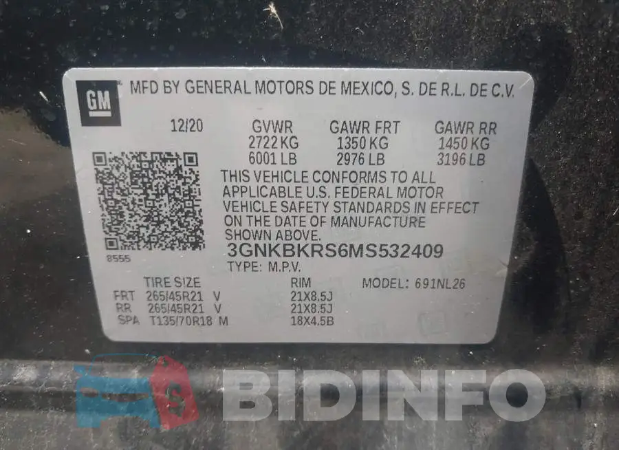 3GNKBKRS6MS532409 Photo# 9
