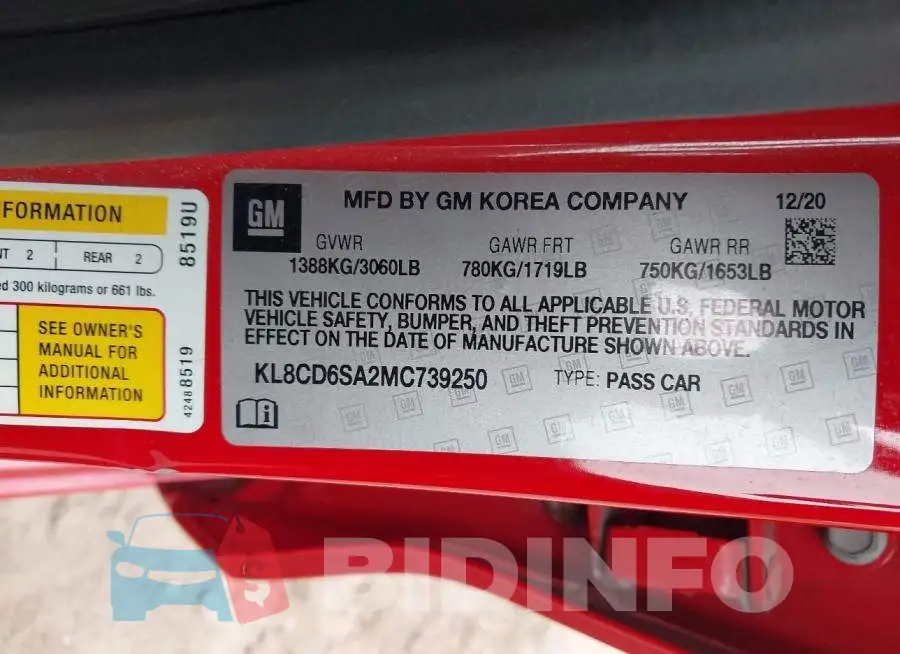 KL8CD6SA2MC739250 Photo# 9