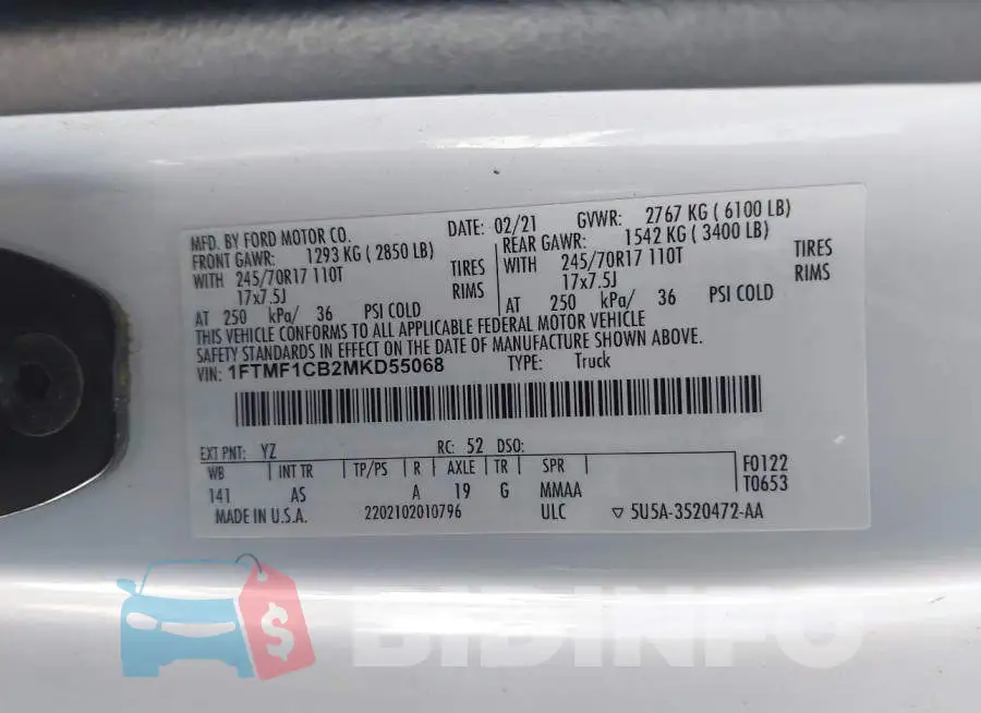 1FTMF1CB2MKD55068 Photo# 9