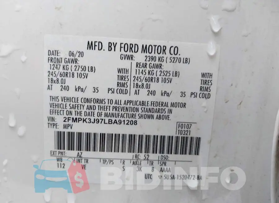 2FMPK3J97LBA91208 Photo# 9