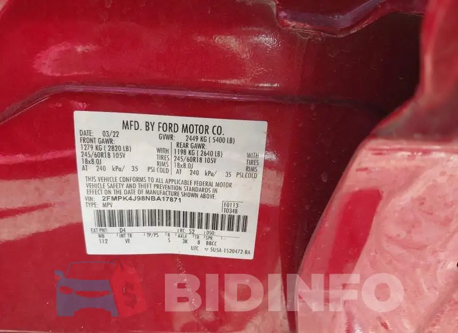 2FMPK4J98NBA17871 Photo# 9