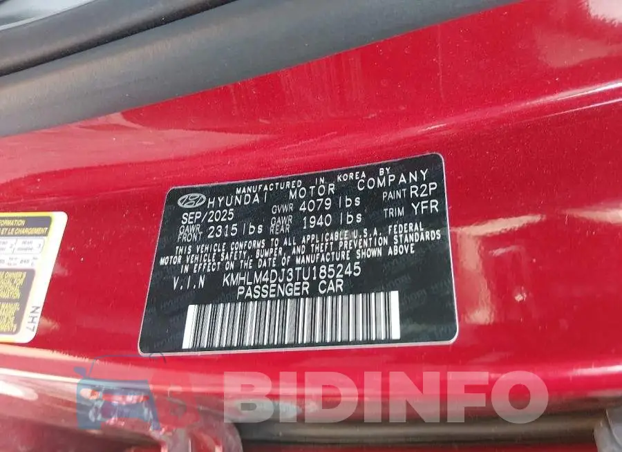 KMHLM4DJ3TU185245 Photo# 9