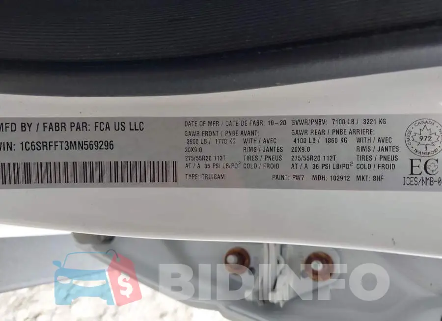 1C6SRFFT3MN569296 Photo# 9