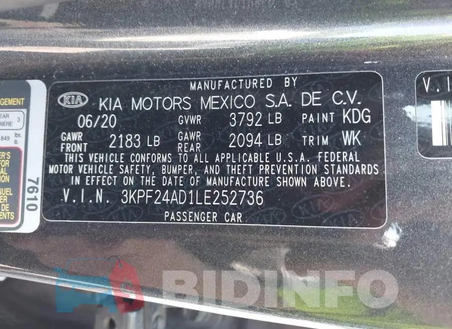3KPF24AD1LE252736 Photo# 9