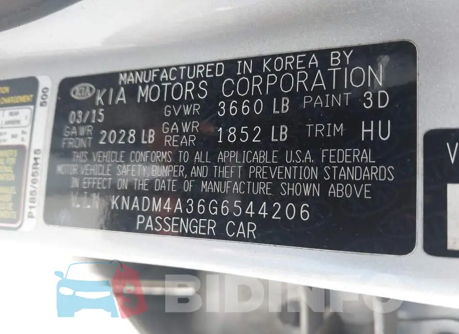 KNADM4A36G6544206 Photo# 9