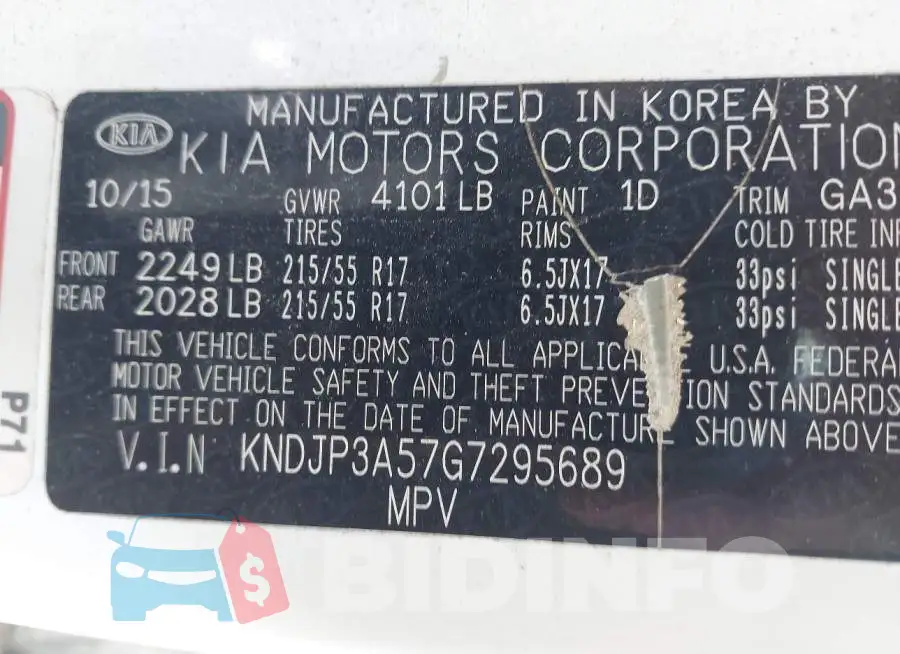 KNDJP3A57G7295689 Photo# 9