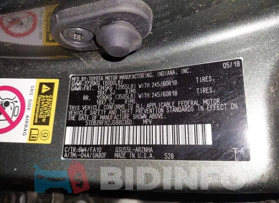 5TDBZRFH2JS880360 Photo# 9