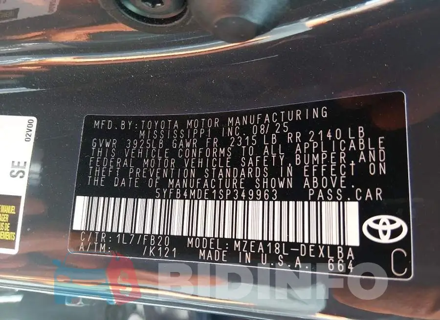 5YFB4MDE1SP349963 Photo# 9