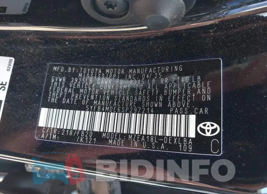 5YFB4MDE6SP297214 Photo# 9