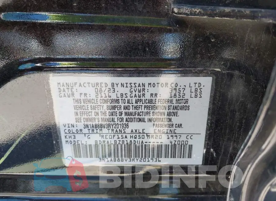 3N1AB8BV3RY201936 Photo# 9