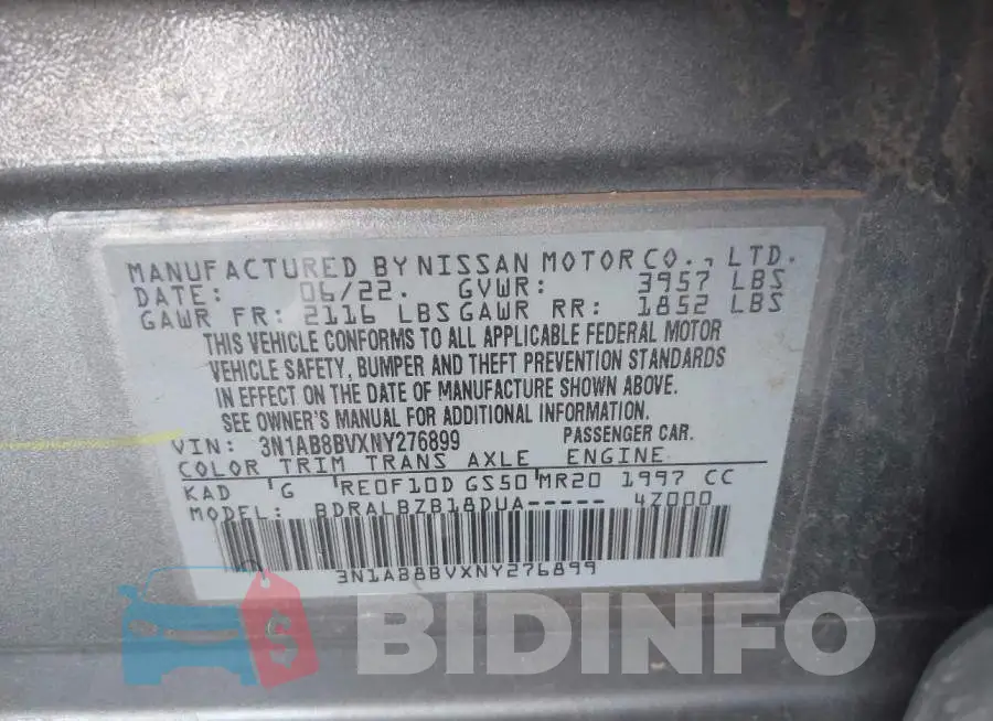 3N1AB8BVXNY276899 Photo# 9