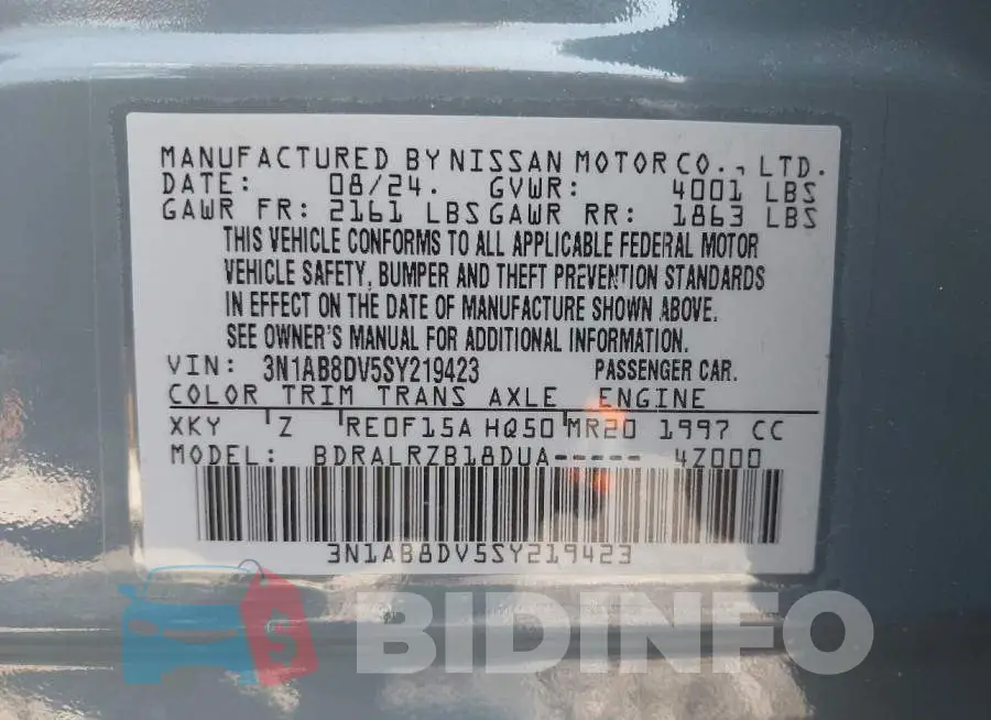 3N1AB8DV5SY219423 Photo# 9
