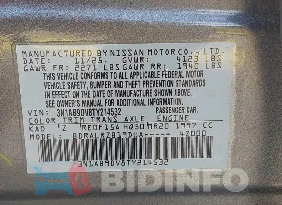3N1AB9DV8TY214532 Photo# 9