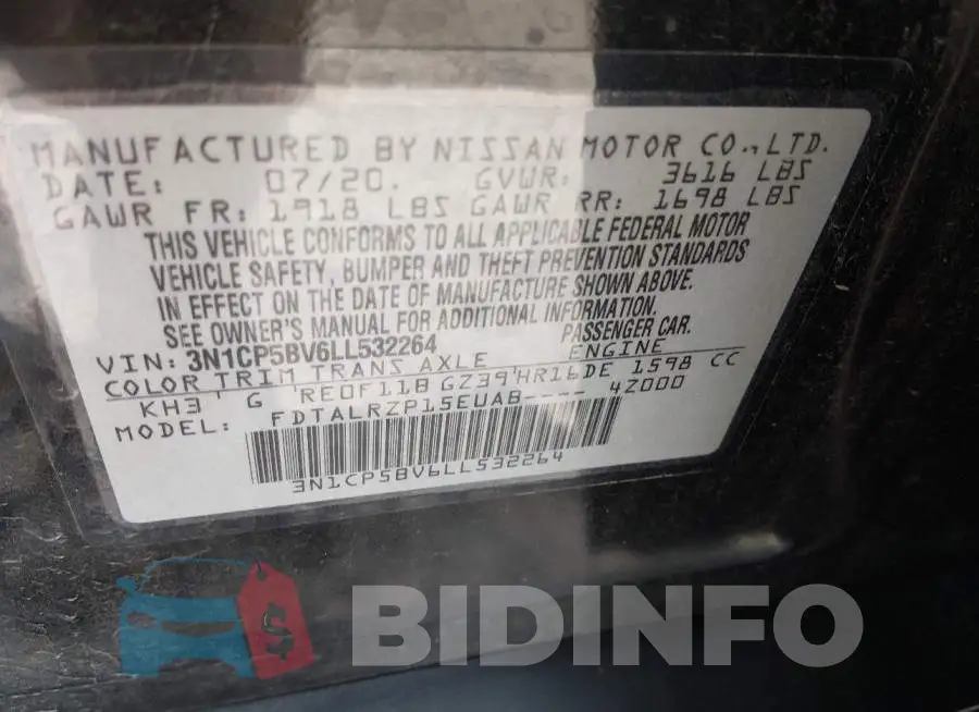 3N1CP5BV6LL532264 Photo# 9