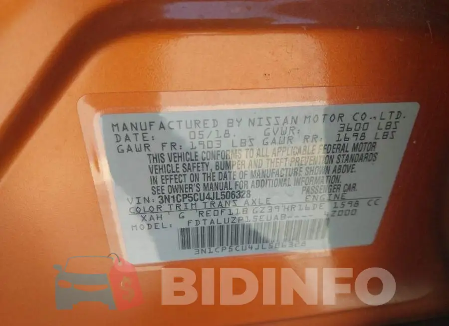 3N1CP5CU4JL506328 Photo# 9