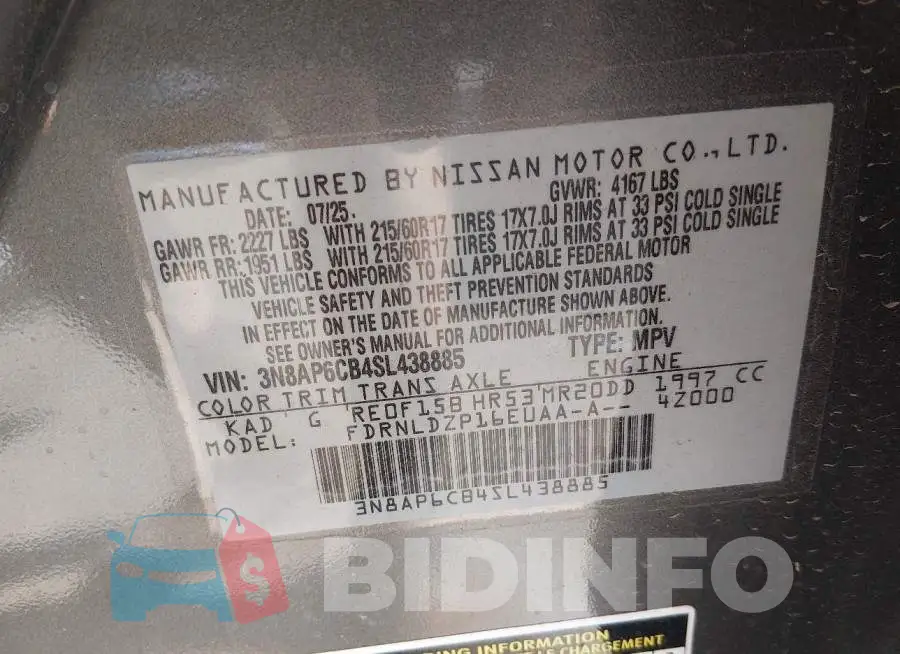 3N8AP6CB4SL438885 Photo# 9