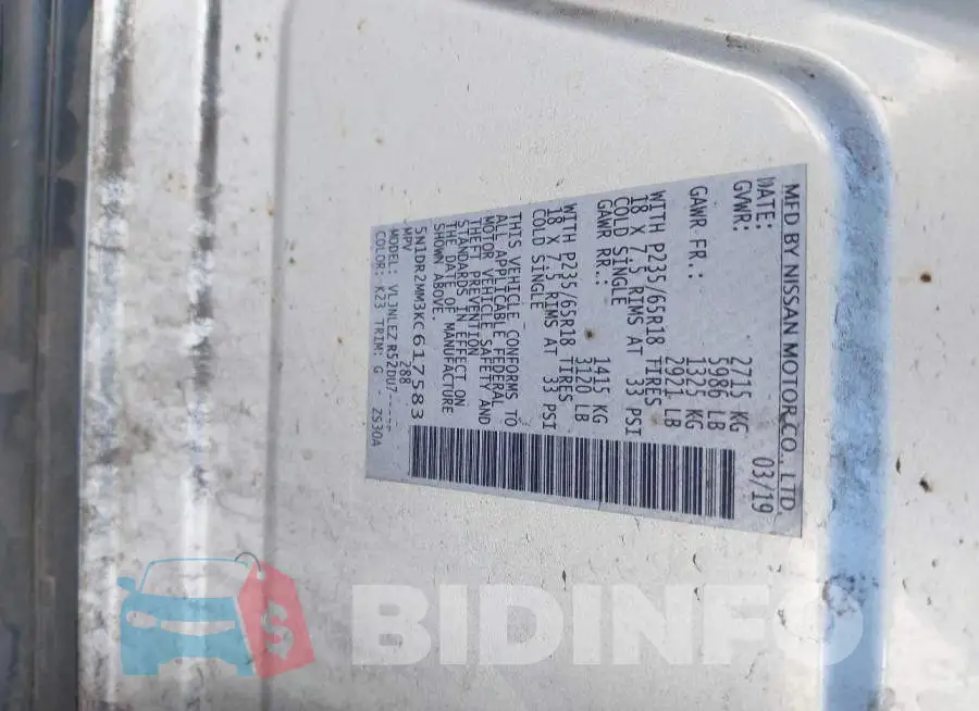 5N1DR2MM3KC617583 Photo# 9