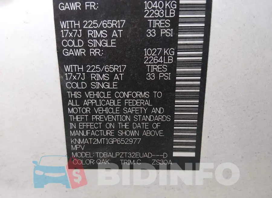 KNMAT2MT1GP652977 Photo# 9