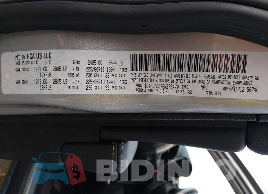 1C4PJMDS7GW279470 Photo# 9