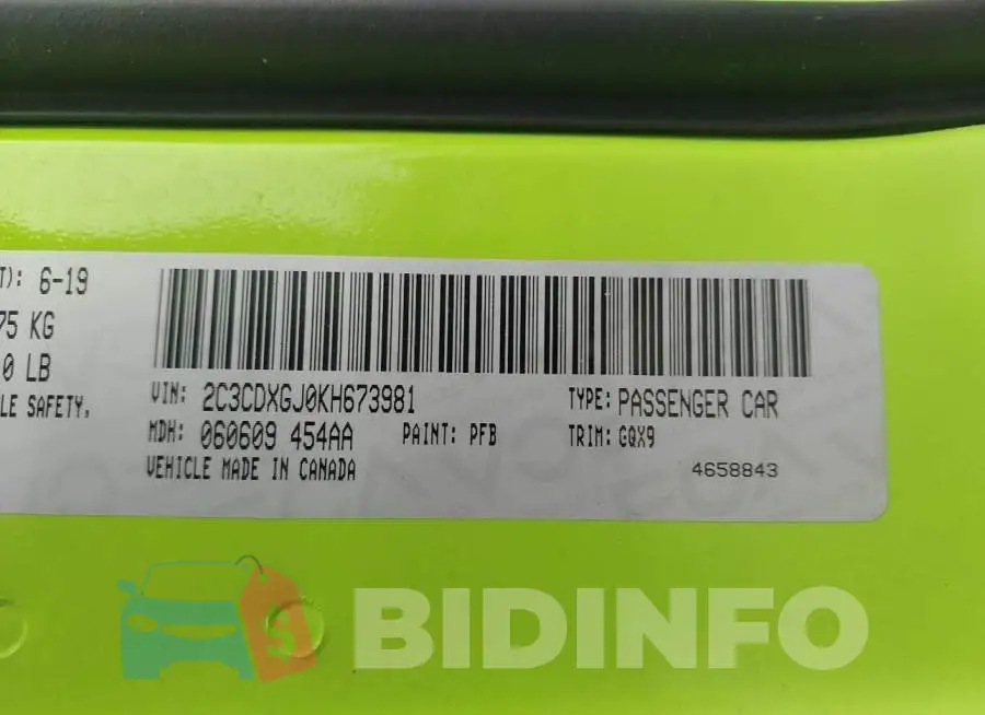 2C3CDXGJ0KH673981 Photo# 9