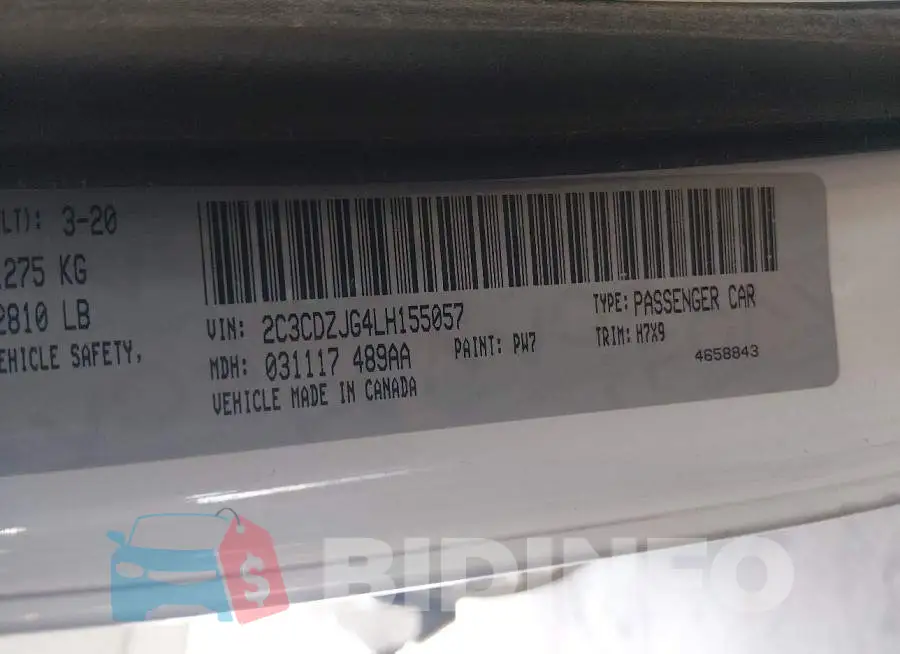 2C3CDZJG4LH155057 Photo# 9