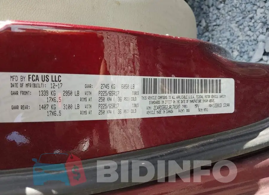 2C4RDGBG2JR170107 Photo# 9