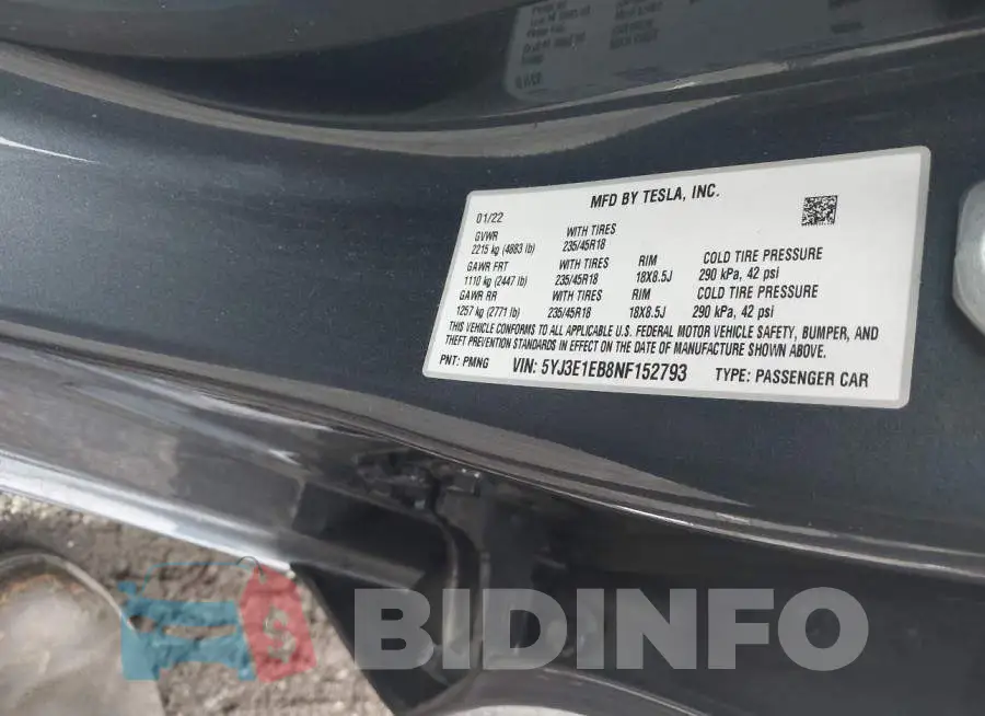 5YJ3E1EB8NF152793 Photo# 9