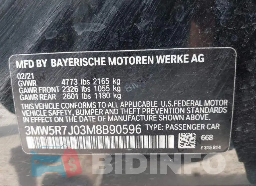 3MW5R7J03M8B90596 Photo# 9
