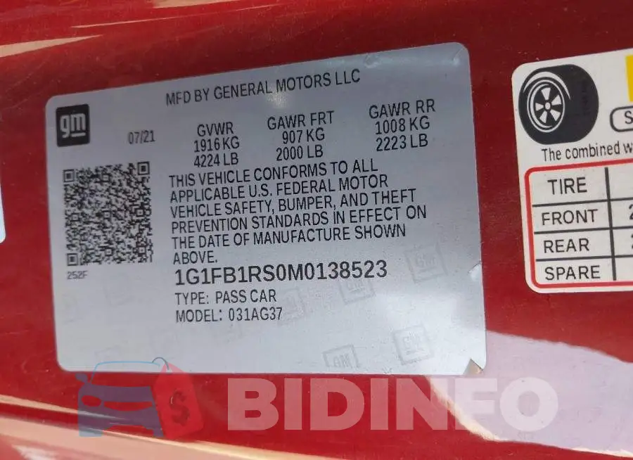 1G1FB1RS0M0138523 Photo# 9