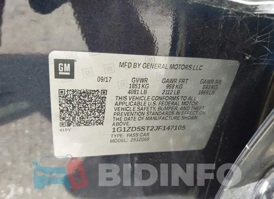 1G1ZD5ST2JF147105 Photo# 9