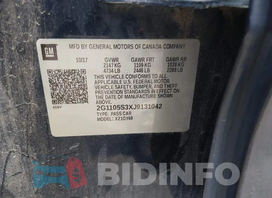 2G1105S3XJ9131042 Photo# 9