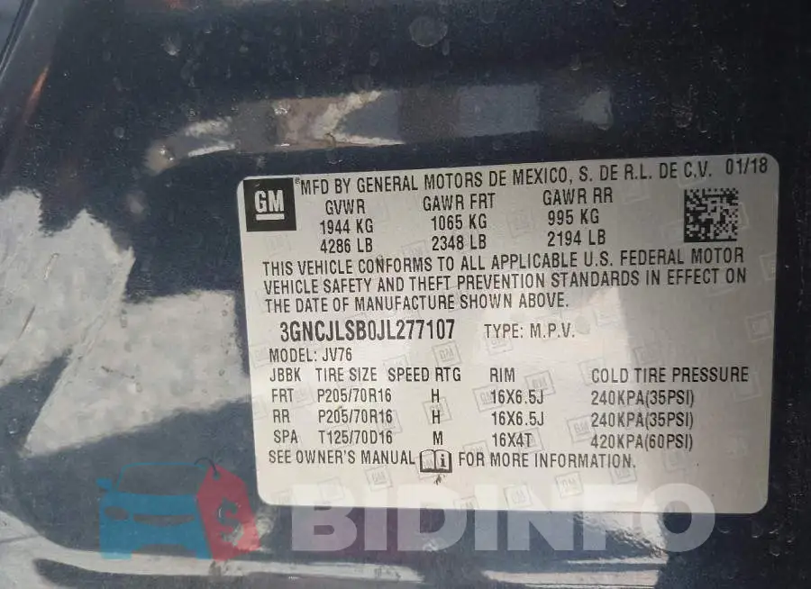 3GNCJLSB0JL277107 Photo# 9