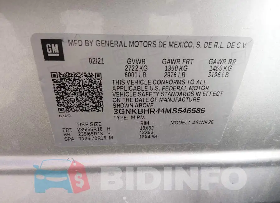 3GNKBHR44MS546586 Photo# 9