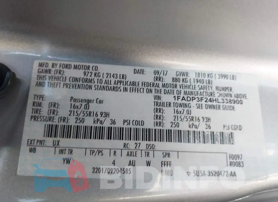 1FADP3F24HL338900 Photo# 9