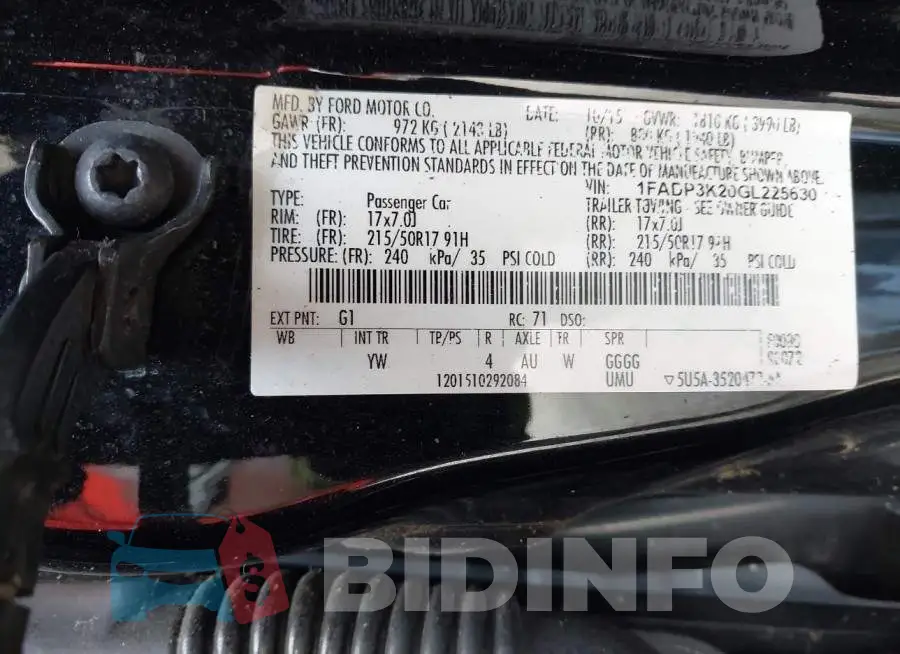 1FADP3K20GL225630 Photo# 9