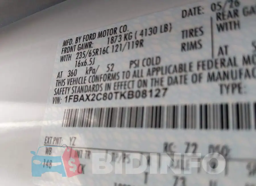 1FBAX2C80TKB08127 Photo# 9