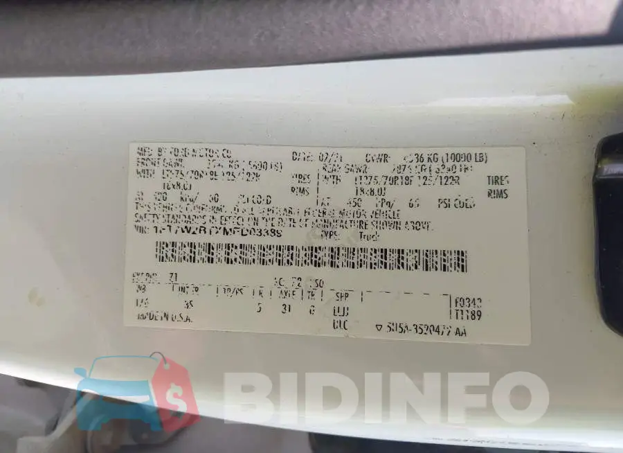 1FT7W2BTXMED03389 Photo# 9
