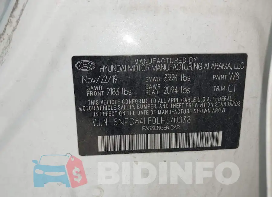 5NPD84LF0LH570038 Photo# 9