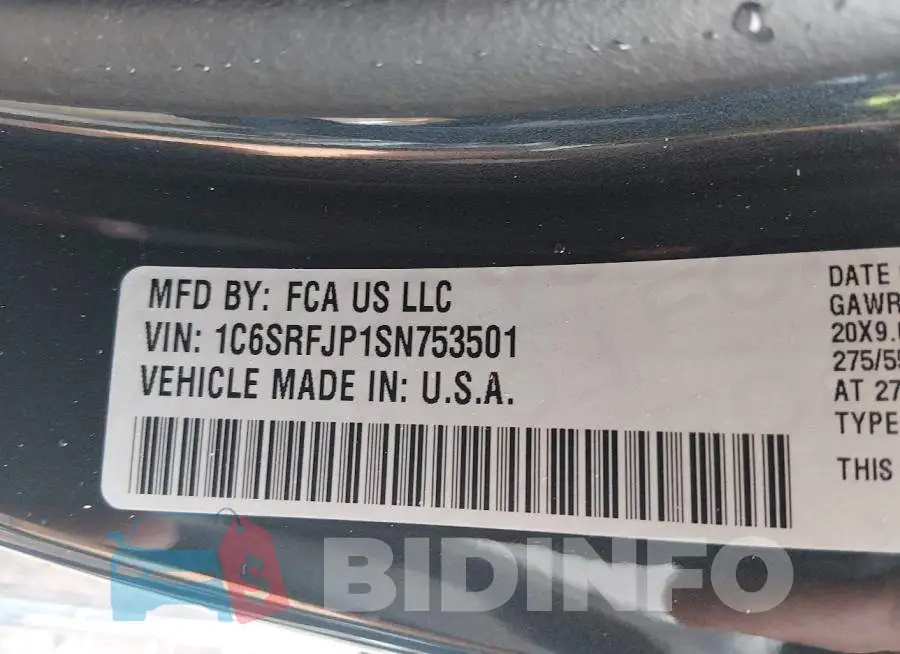 1C6SRFJP1SN753501 Photo# 9