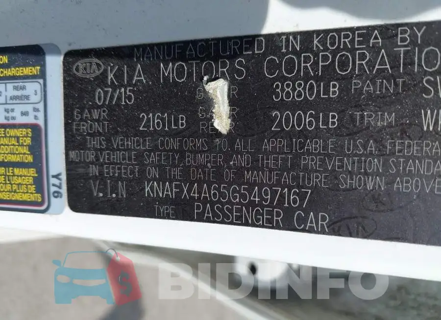 KNAFX4A65G5497167 Photo# 9